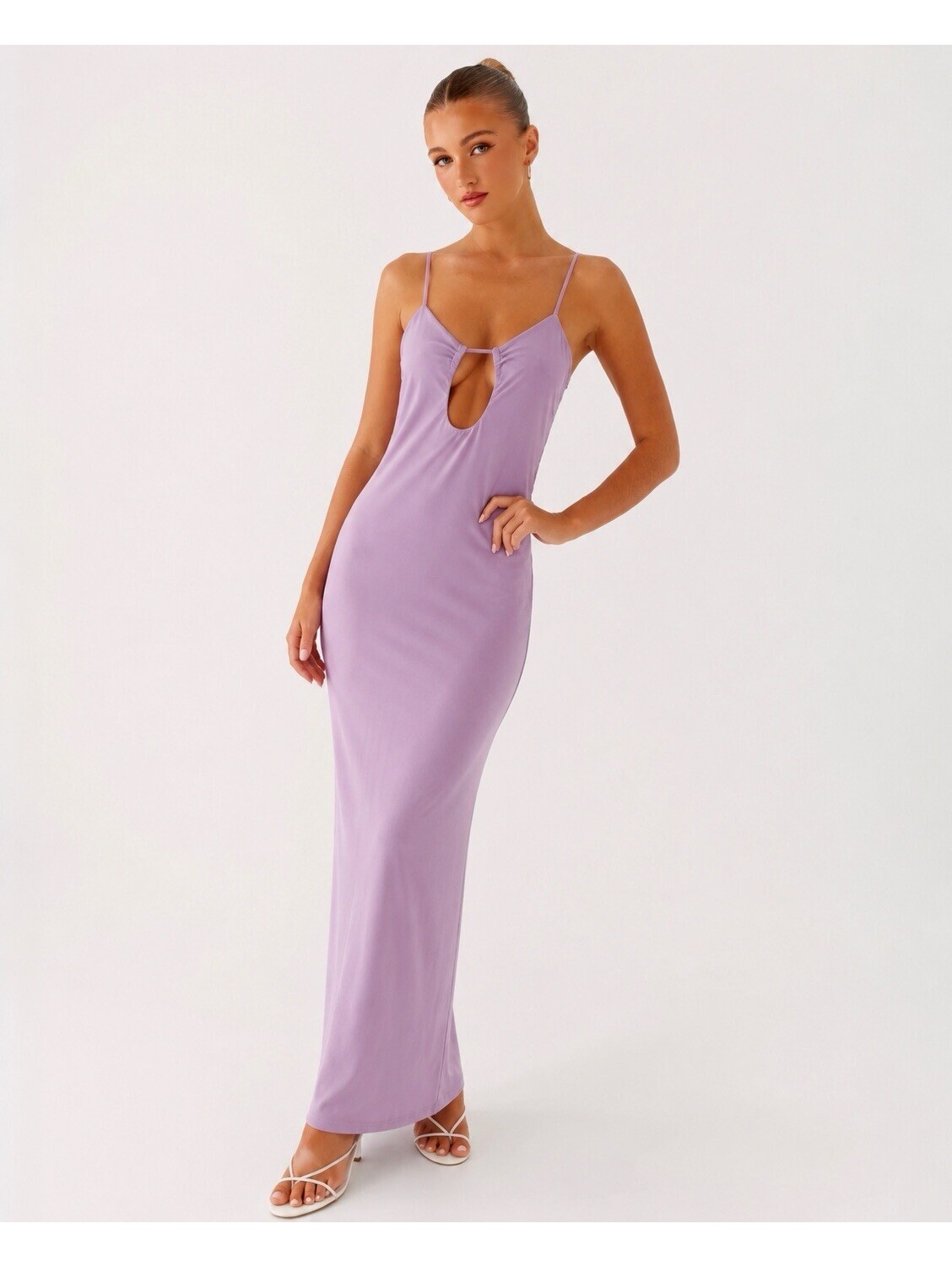 Peppermayo Women's Sz Medium Ever & Ever Lilac Purple Cutout Bodycon Maxi Dress